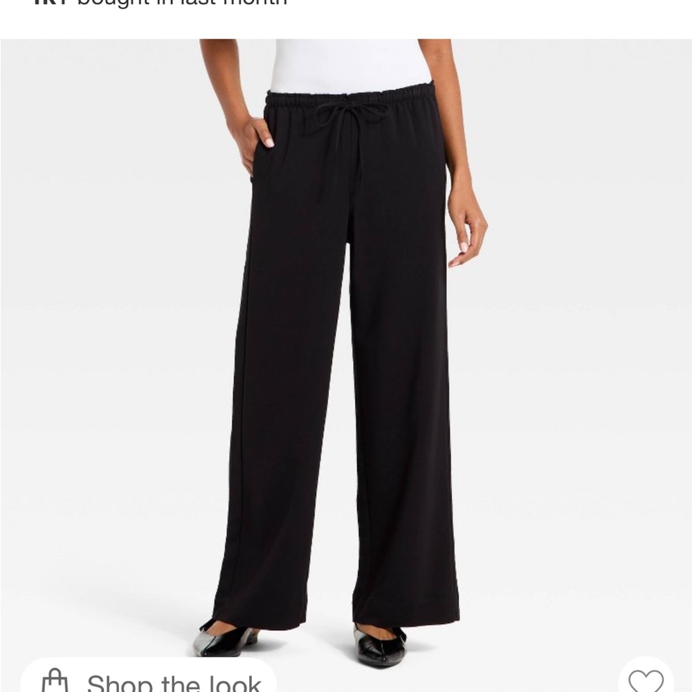 a new day Women's Classic Black Wide-Leg Pants